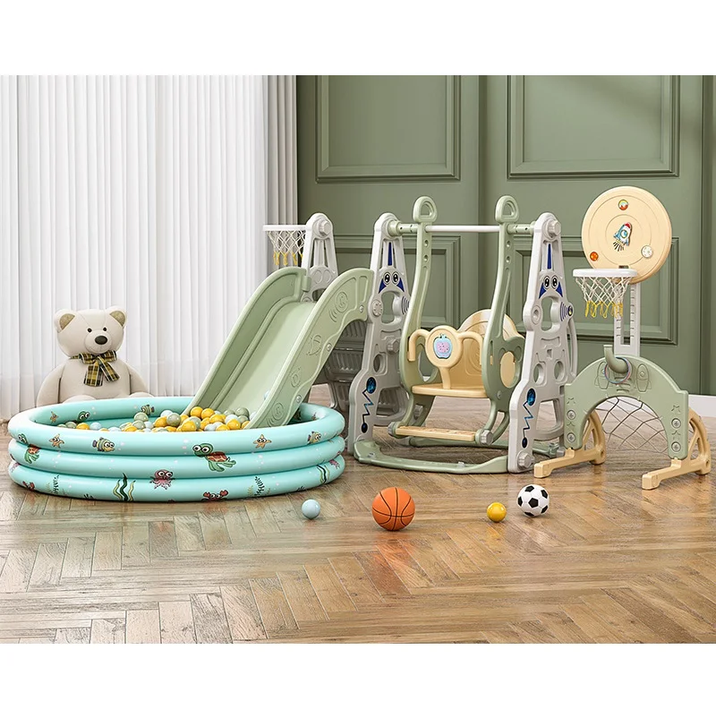 High Quality Indoor Plastic Playground Slide & Swing Play Sets For Home
