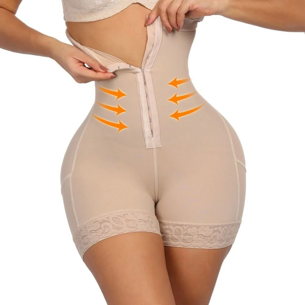 
New Design Compression Elasticity Soft Women Fat Belly Control High Waist Seamless Butt Lifter Shapewear 