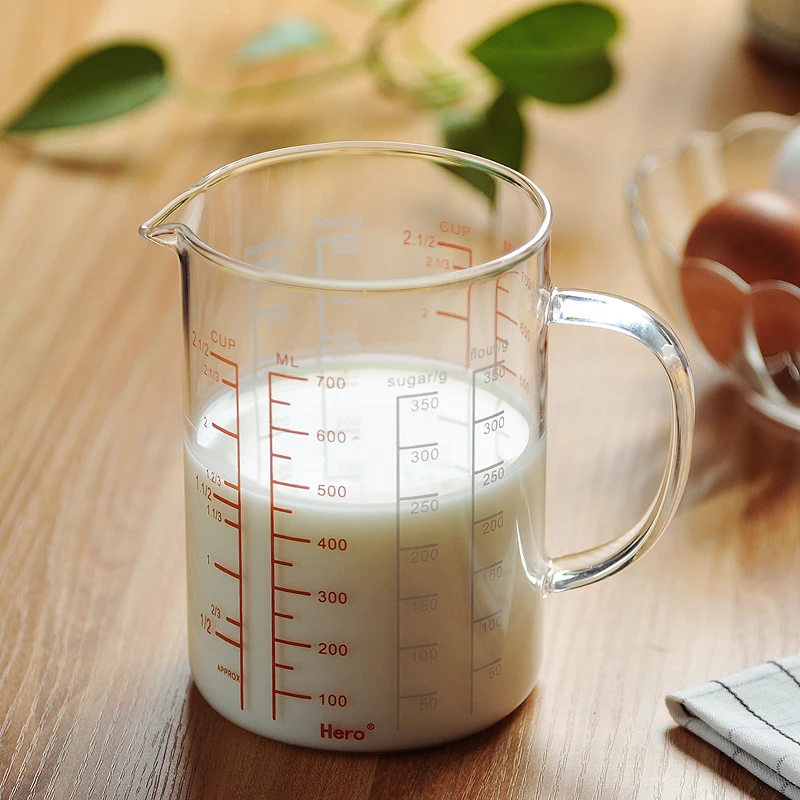 Zero Hero Kitchen Baking Cup Set Heat-Resistant Glass Measuring Jug with ML Scale Thickened Milk Cup that Can be Heated