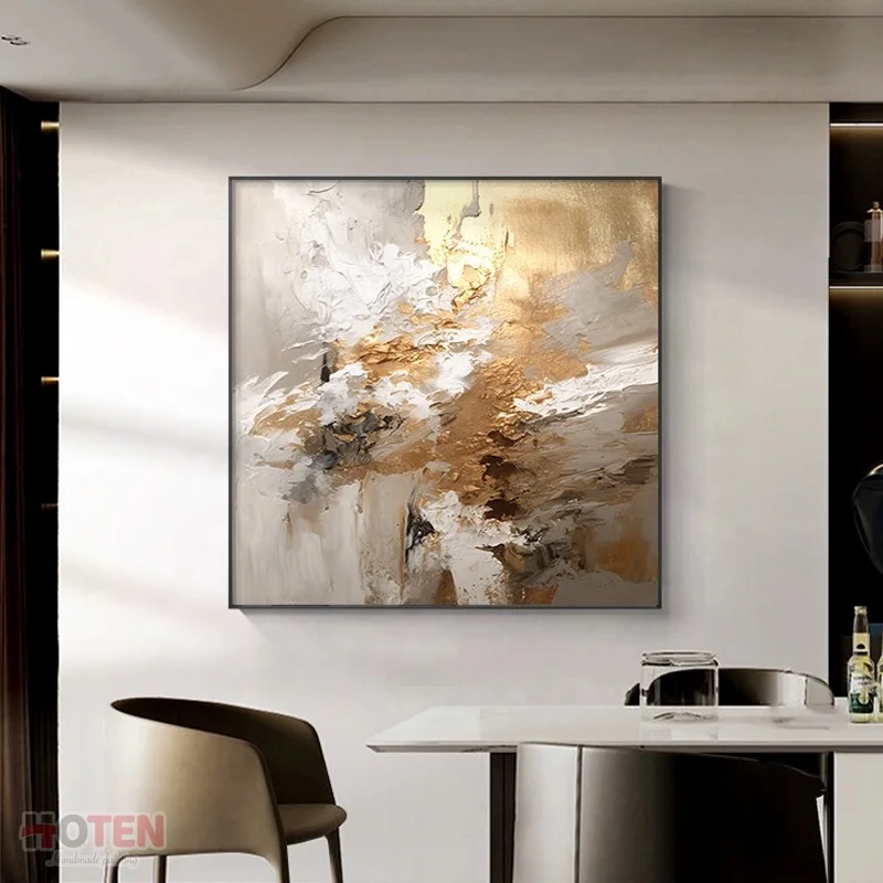 Handmade Oil Paintings Heavy Texture Artworks Modern Design Decorative Canvas Dark Abstract Art Wall