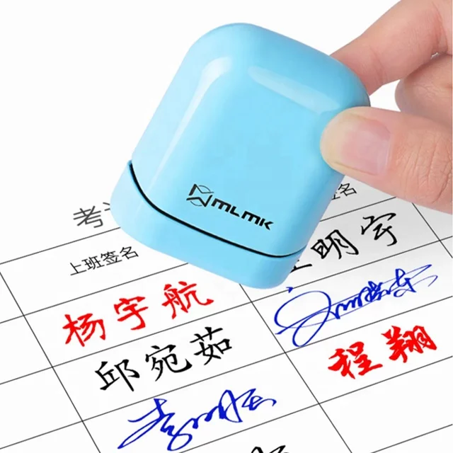 Customize a signature stamp with handwritten name, creating a personalized signature seal with a private name.