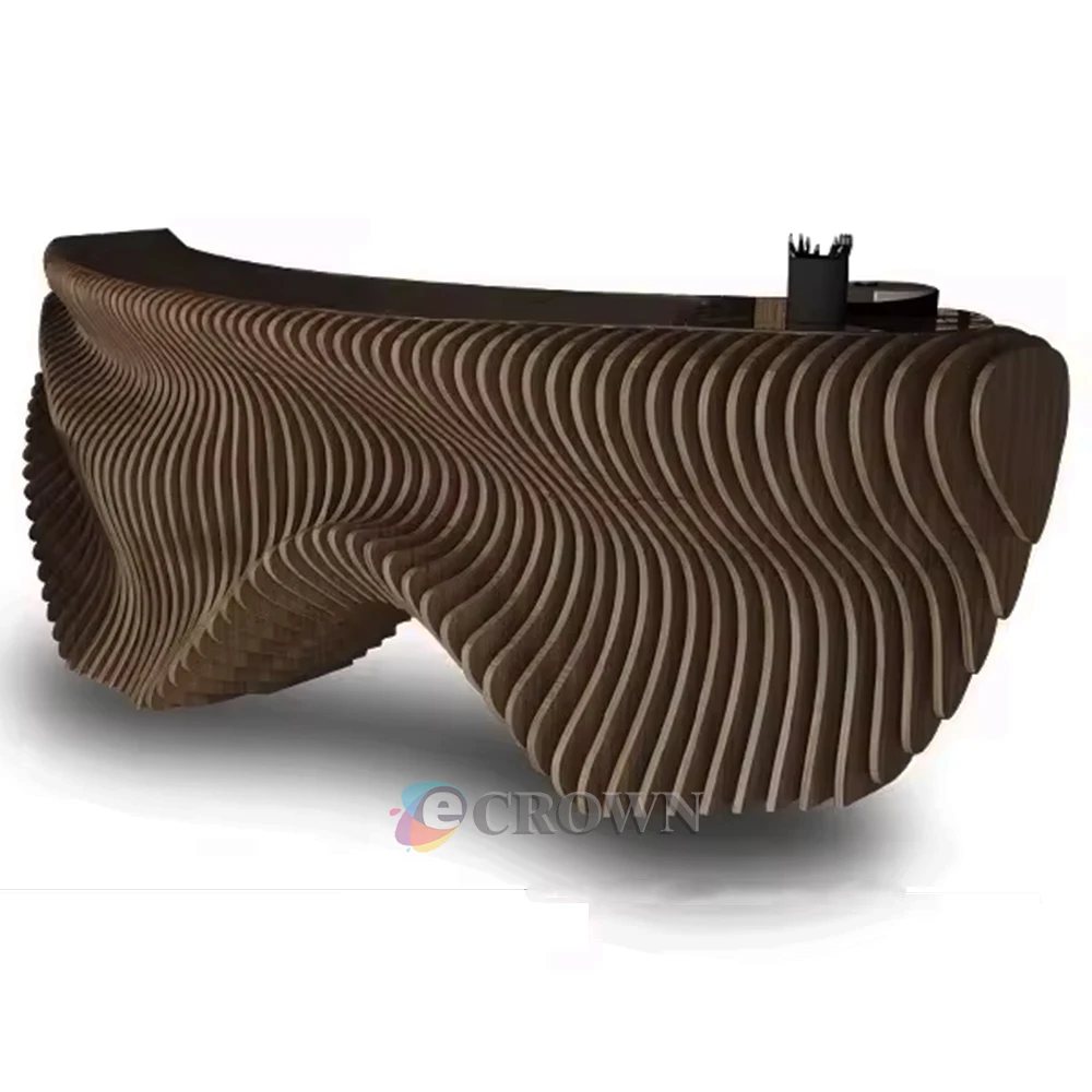 Factory Luxury Service Desk Reception Cashier Table Furniture Office Kiosk ODM