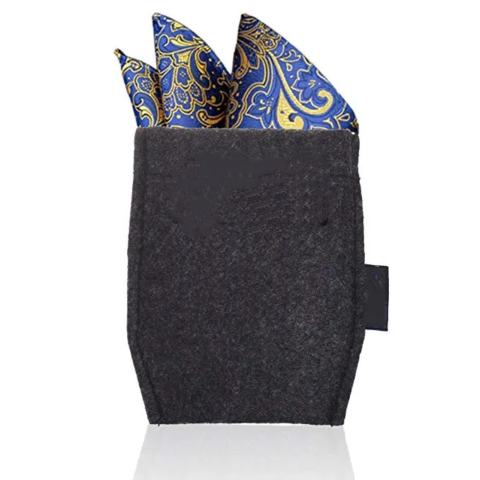 Черный и темно-серый Карманный квадратный держатель для карт для мужских костюмов