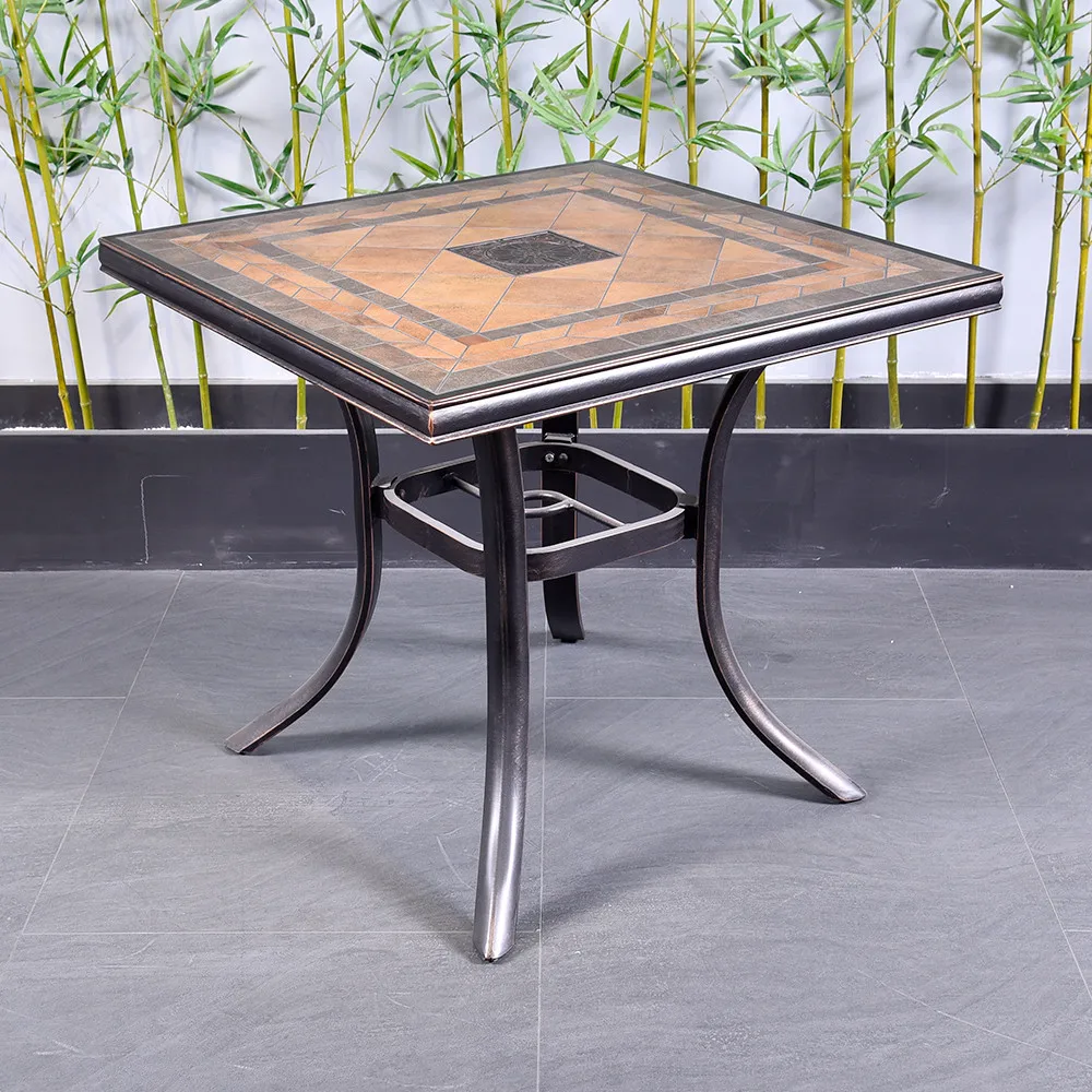 Outdoor Garden Furniture Metal Coffee Table Mid Century Modern Dining Table 4 Seater