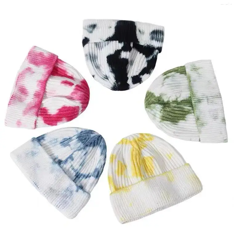Women Colorful Warm Unisex Knit Watch Hat Soft Winter Mens Skull Dye Cuffed Winter Beanie