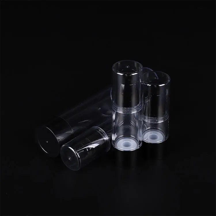 Hot Sale Refillable Empty Spray Plastic Round Travel Toiletries Transparent Airless Pump Bottle For Cosmetics