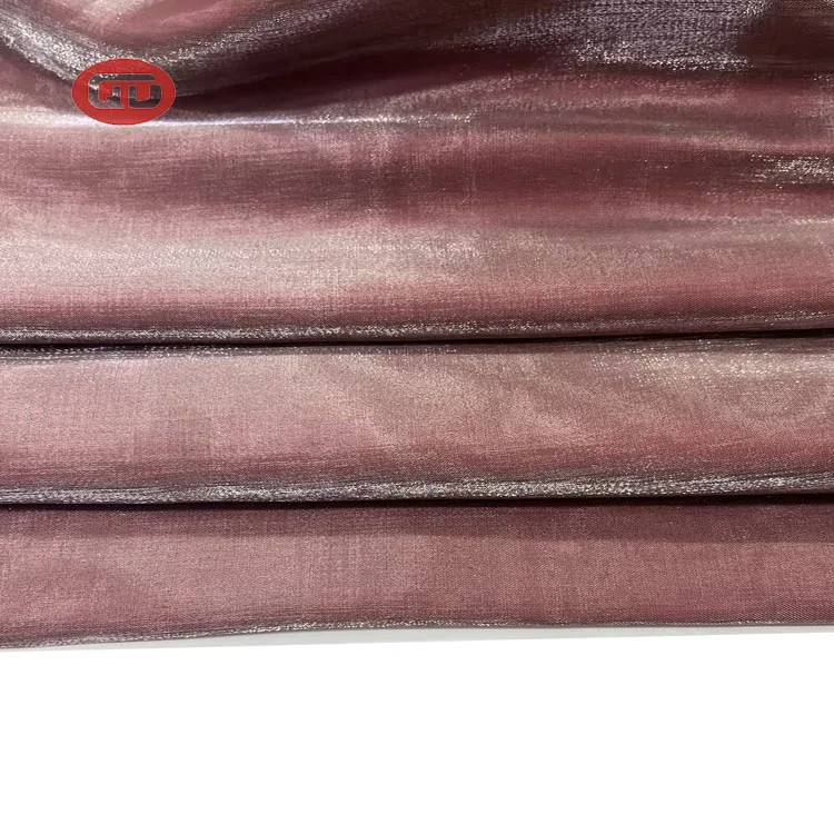 Wholesale 75gsm Satin Shinny Liquid Soft Silky polyester crystal silk Organza shimmer  bridal Fabric for dress