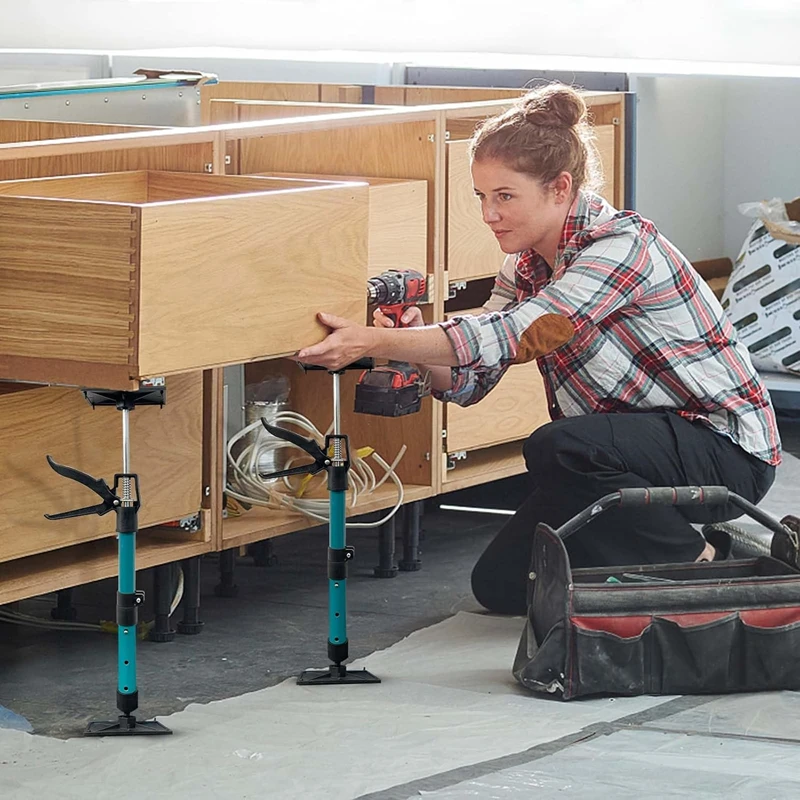 3rd Hand Tool Adjustable Support Pole Extension Steel Pole Support System for Cabinet Jacks Cargo Bars Drywall Support Extends