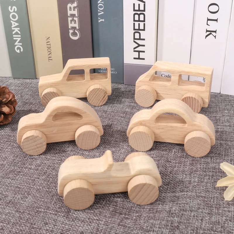 Nursery School Montessori Material Wooden Children Toys Car Wooden Toy Track Wooden Push Toy