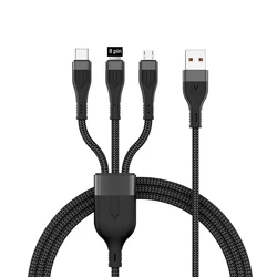 Free Sample 3 in 1 usb cable 100W  A to C   Cable Data Transmission For Mobile Phone