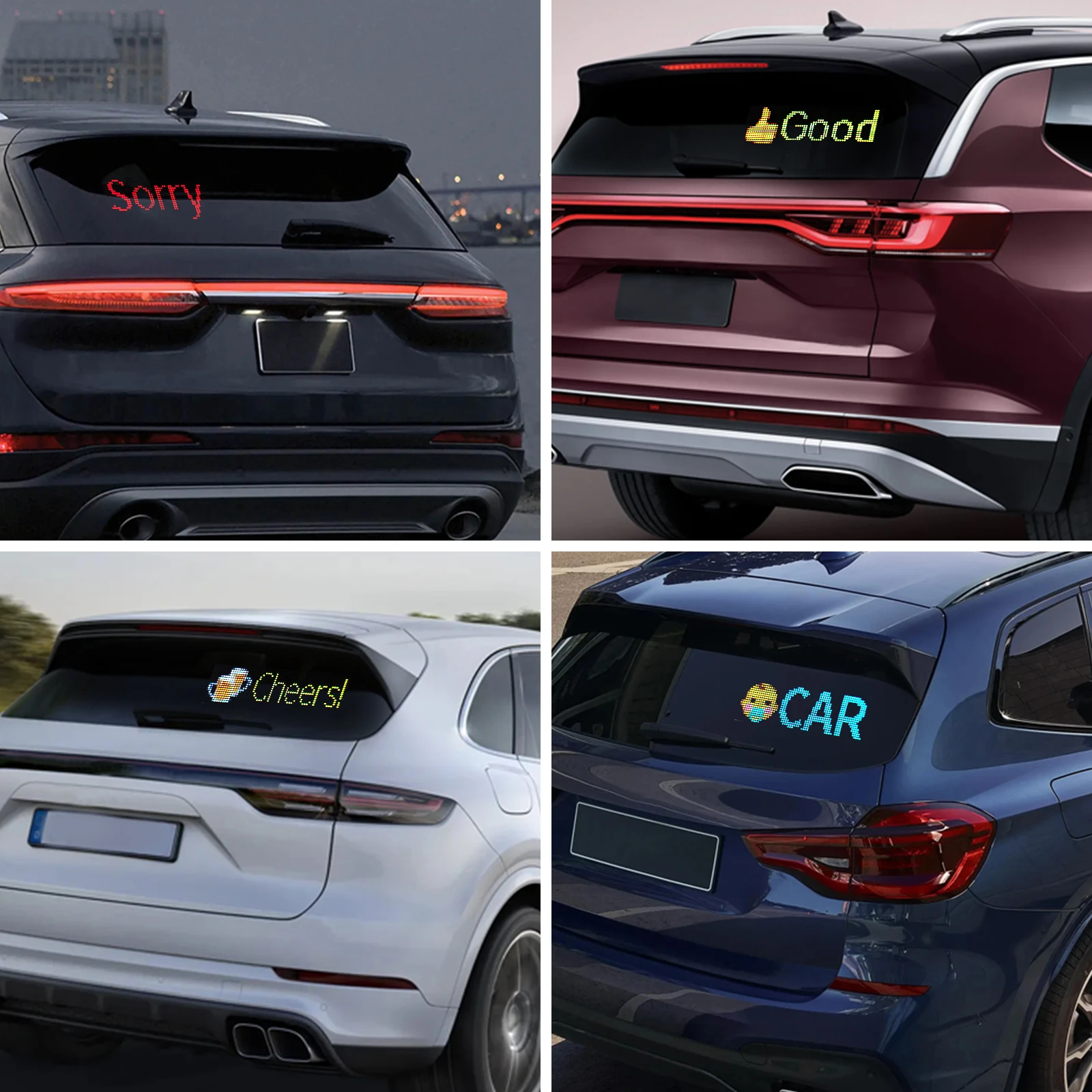 2024 newest Flexible App Control  Car  LED Screen Sign Board Programmable Messages Scrolling LED Sign Display Digital Panel
