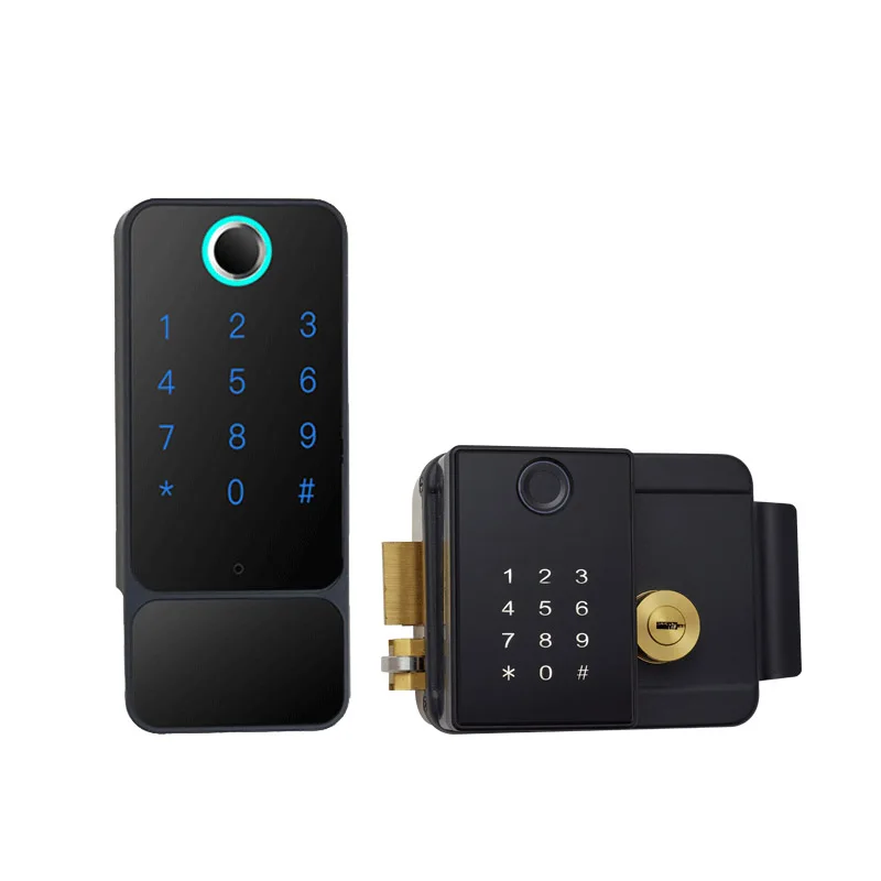 ttlock Electronic Inteligente Safety Tuya Fingerprint Password Door Waterproof Security Lock Smart Cylinders Stainless steel doo