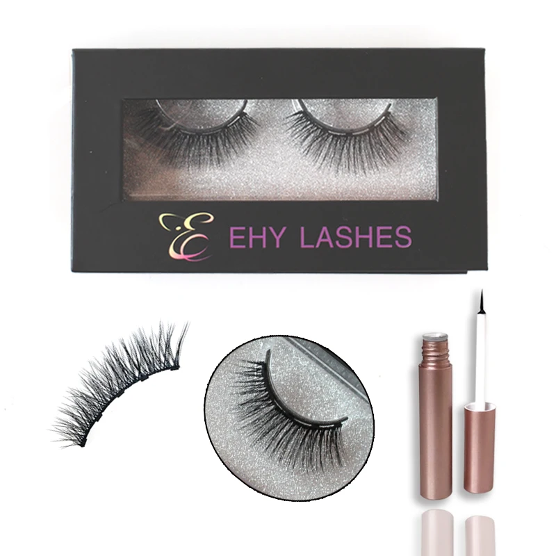 
Handmade natural long full strips magnetic lashes new design magnetic eyeliner eyelash 