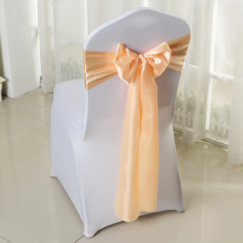Свадебный банкет атласный стул с поясом для чехла на самозавязывающийся бант украшение приема