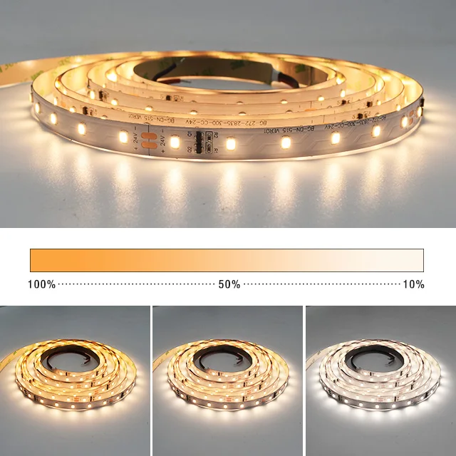 10m 20m 30m per roll 2835 led strip DC24V 6w PCB 10mm LED flexible strip waterproof led light strip