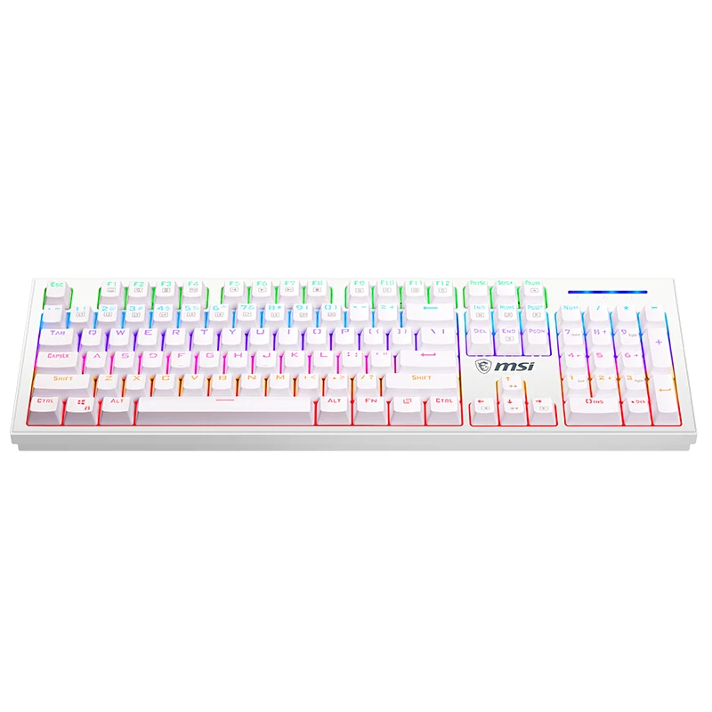  Механическая клавиатура MSI GK50 Zmechanical зеленая оси RGB-световой эффект кабель для игр видеоигр офисная 104 клавиш съемная