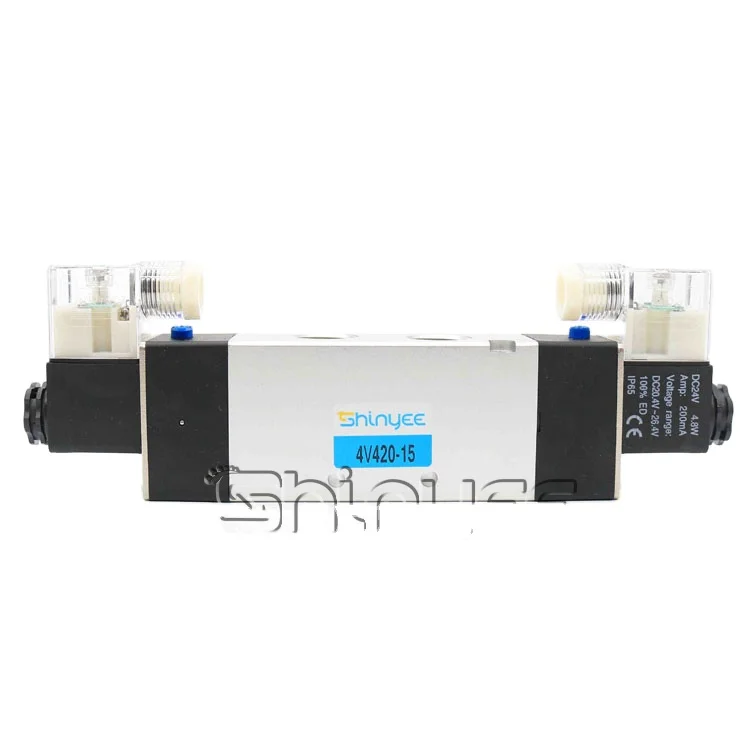 SHINYEEPNEUMATIC popular product 4v420 15 solenoid valve 4V420-15 3/2 pneumatic valve 24v solenoid valve 24v dual