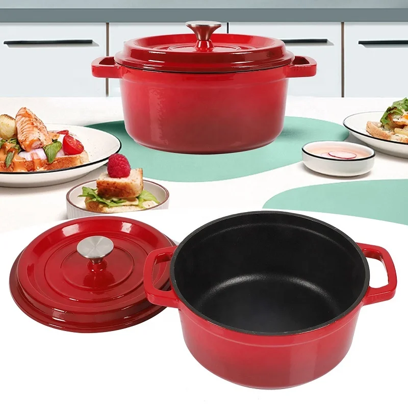 Эмалированная чугунная кастрюля Foodie с покрытием из мелкой смолы для приготовления пищи, кастрюля, набор посуды с красочным эмалевым покрытием