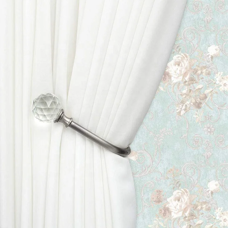 Metal Holdback Hooks Crystal Ball Curtain Holdback Hook Polished Chrome Holdback