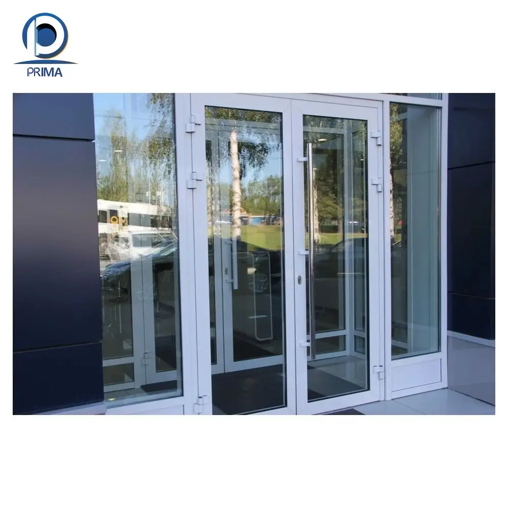 Prima Clear Visibility Exterior Double Glass Casement Entry Door UPVC Profil Manufacturers Indoor Window Frame PVC Casement Door