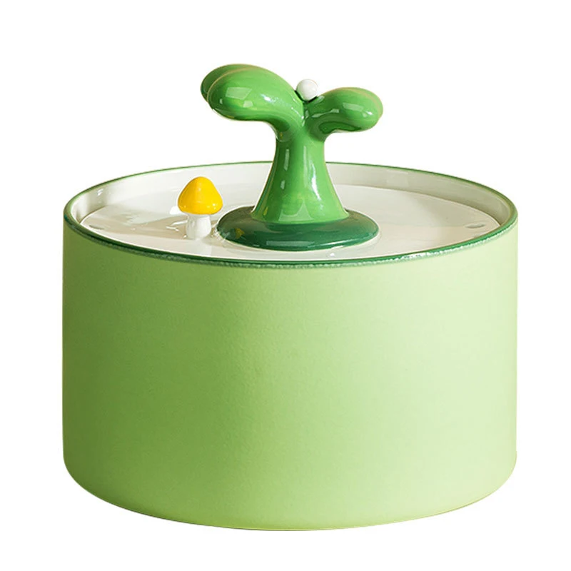 Small Sapling Ceramic Body Pet Water Dispenser Multiple Filter Bass Cat Water Dispenser Removable and Washable Water Dispenser