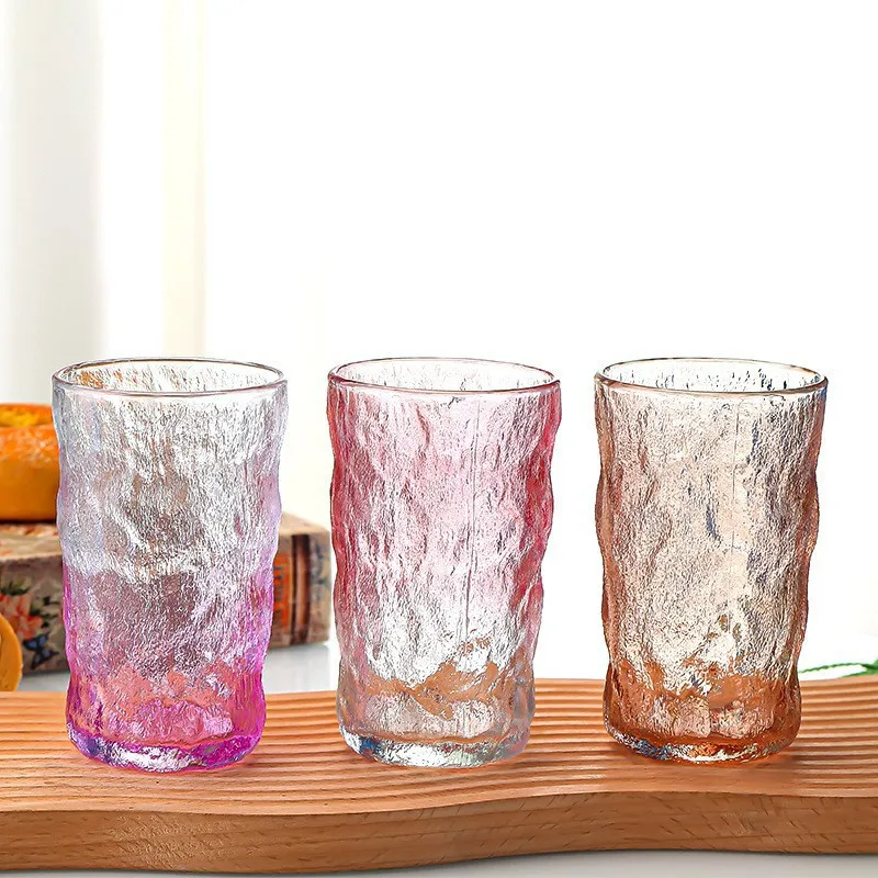 Low Price 300ml 350ml water cup Guaranteed Quality New Glacier Pattern Glass Beer Beverage Cup
