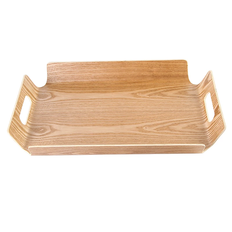 Wholesale Custom Acacia Wooden Bread Plate Rectangular Japanese Cake Display Tray Attractive Pattern Baking Shops Steak Display