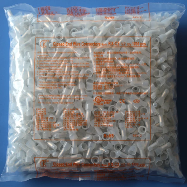 china manufacture different sizes high temperature fire resistant small electrical closed end cable joint terminal