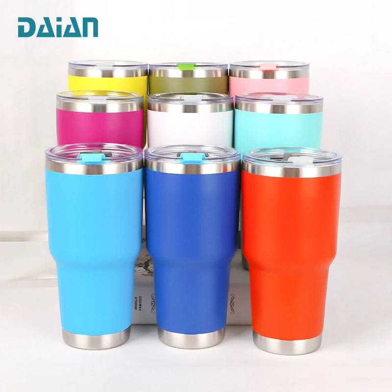 Powder Coated Termos 30oz Vacuum Insulated Stainless Steel Tumblers