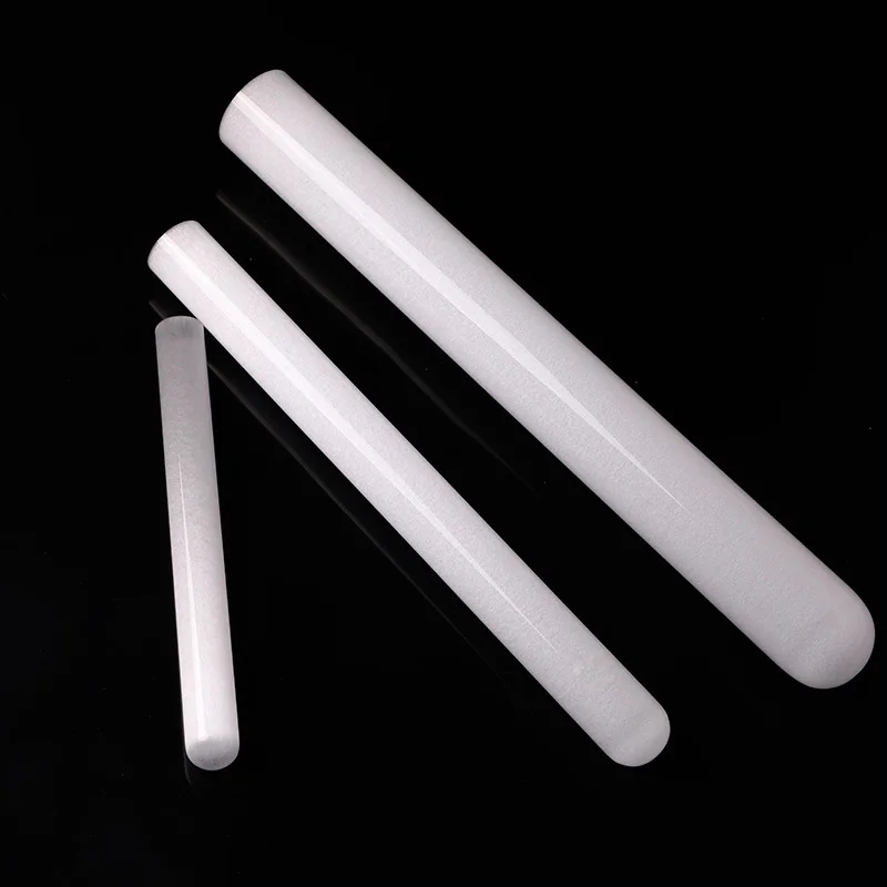  High temperature resistant frosted cream heated quartz glass tube with one end closed round