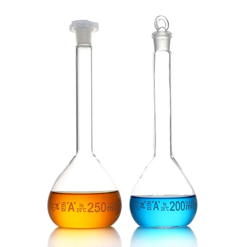 Мерная колба, лабораторное стекло, коричневая или прозрачная мерная колба, стекло 25 мл