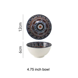 Wholesale Bohemia Style Special Shaped Porcelain Tableware Bowls Dinner Plate