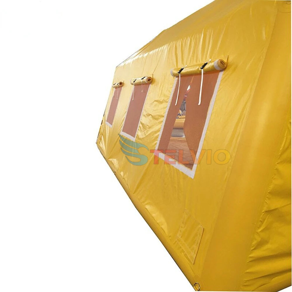 Double Safe Manufacturer Custom Live Green Large Canvas Camping Medical Inflatable Disaster Relief Tents