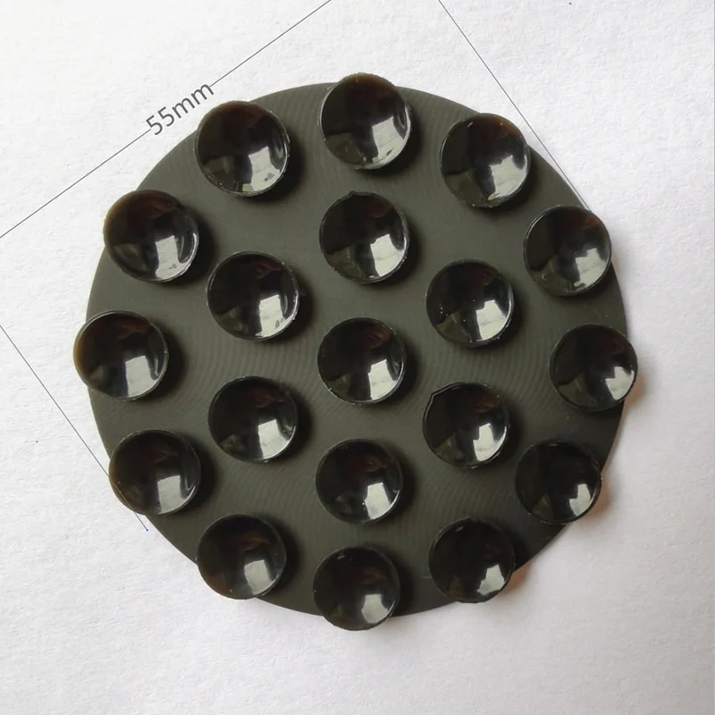 Round powerful single sided suction Silicone suction cup Vacuum Glass Suction cup Mat with back adhesive