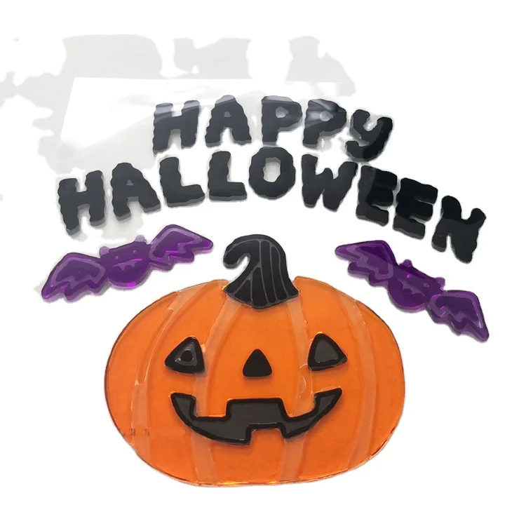 Prime quality wholesale gel stickers Halloween high quality removable window gel clings window glass sticker