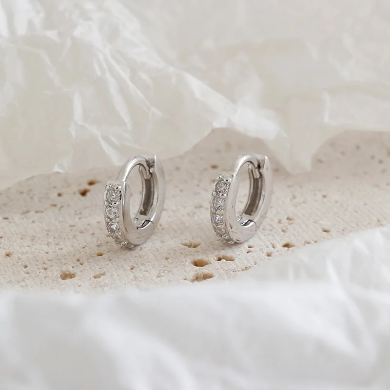 925 sterling silver 2021 new fashion minimalist mini zircon huggie