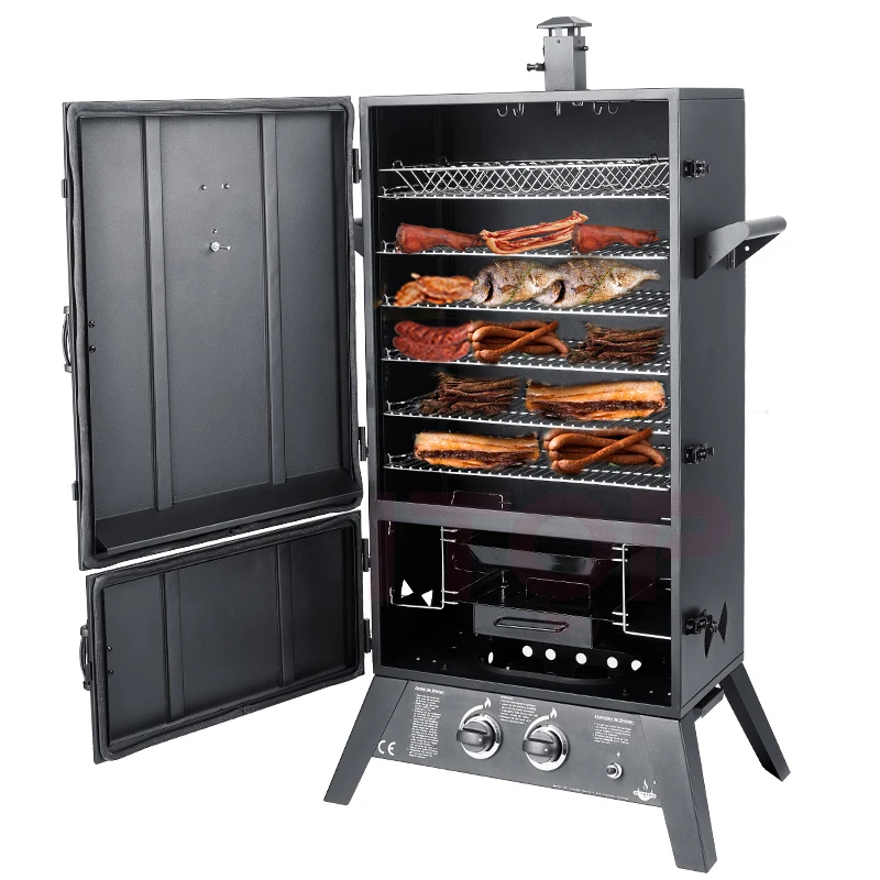 Itop двойная горелка большой мощности газовый дым дом для курицы мяса машина рыбы духовка