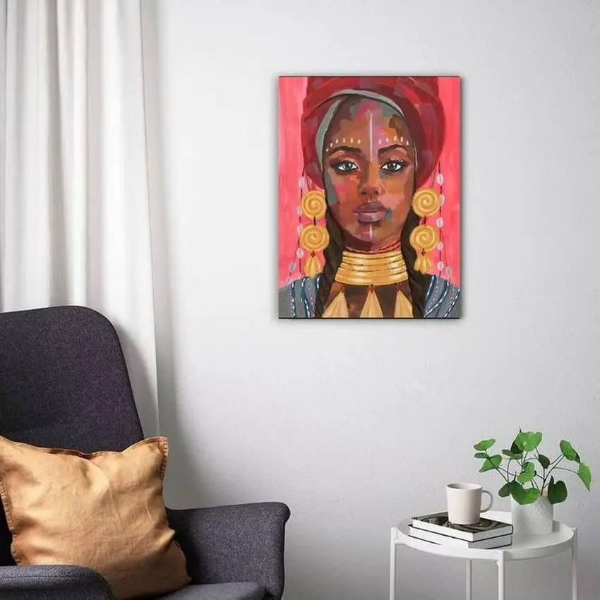 superior quality home hotel Wall Decoration women portrait painting Oil 4 color Print Method
