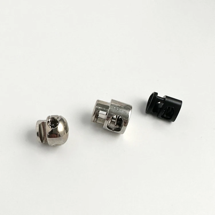 Factory Wholesale high quality cord lock toggle  Metal single hole custom cord lock for garment