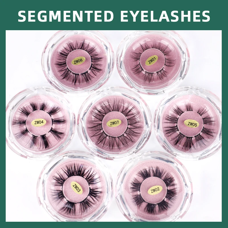 World Beauty Reusable Segmented  Waterproof eyelashes wholsale Imitated mink thick False Eyelash Natural Curling Soft