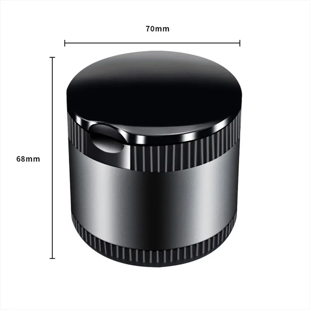 Portable Mini Car Ashtray with Lid LED Light Car Interior Organizer Metal Ashtray