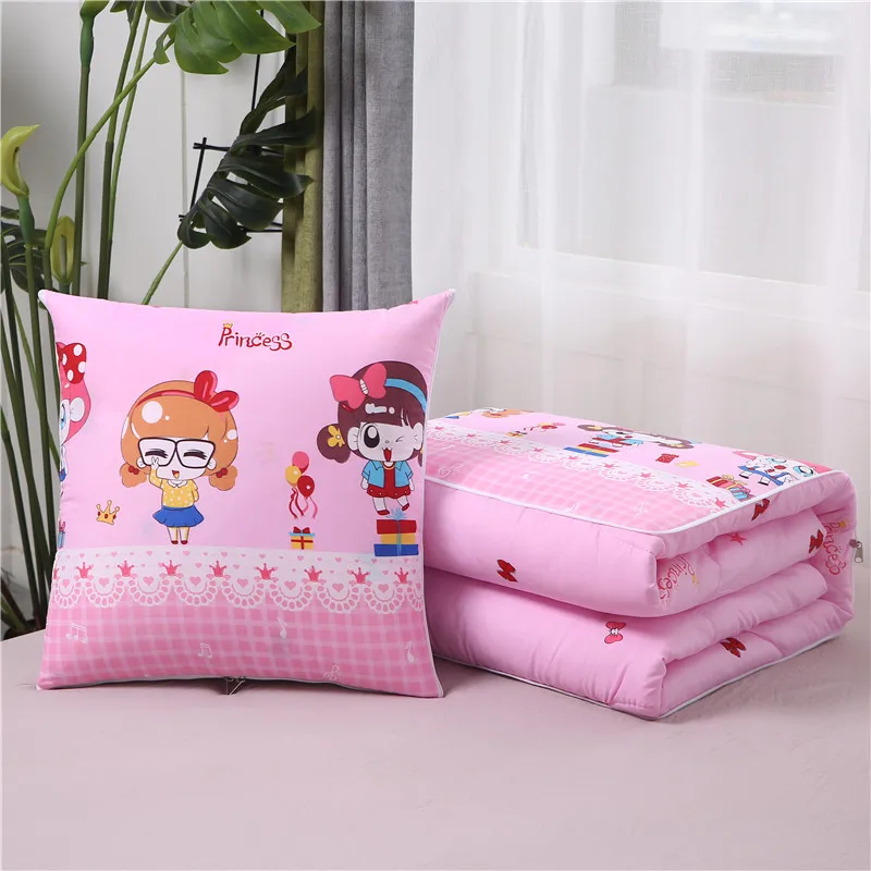 Pink doll 2 in 1 Throw pillow foldable detachable multi-functional bed office cushion comforter Gift throw pillow