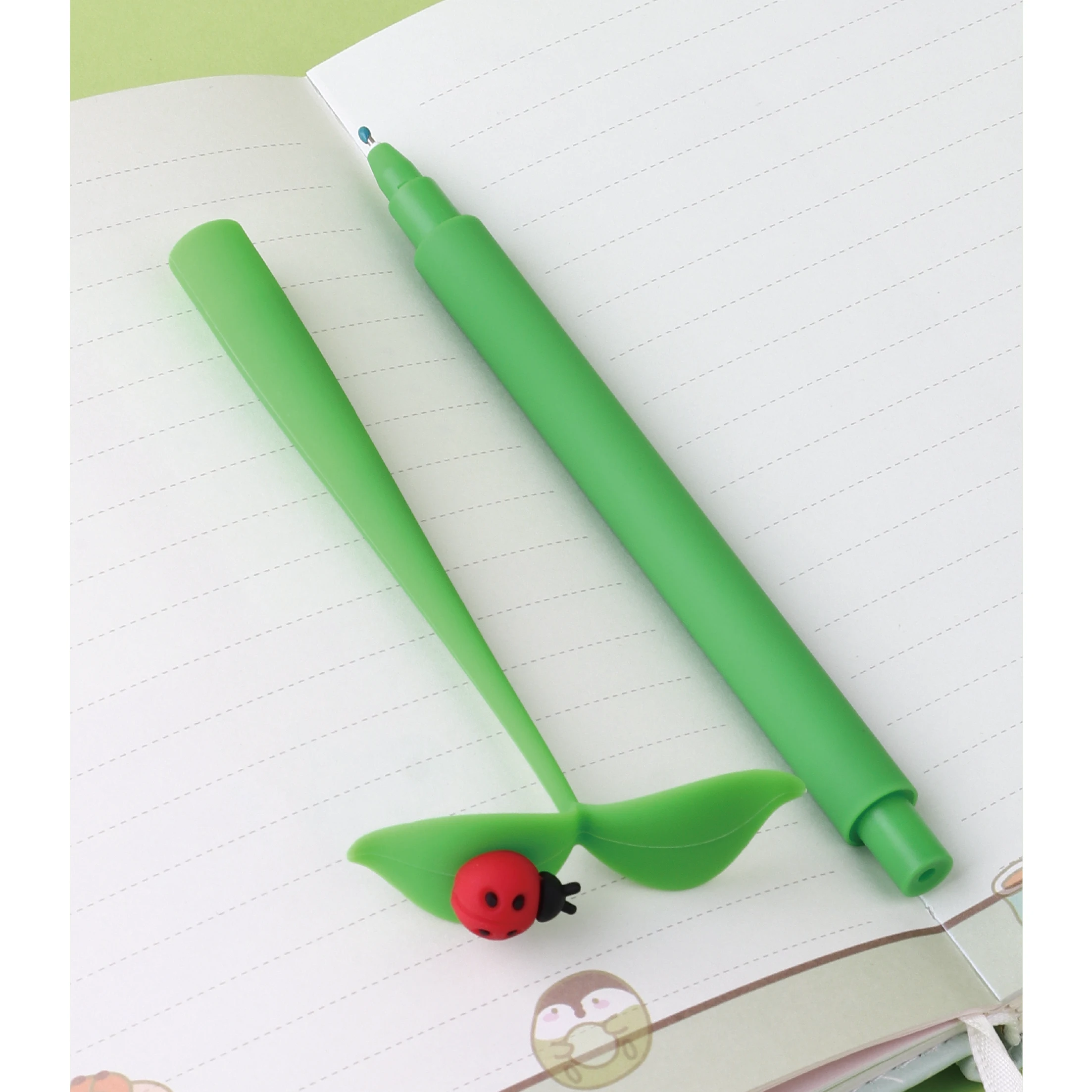 New Arrivals Insect Leaf Shaker Shaped Pen For School Stationery Cute And Kawaii Wholesale Gel Pen Supplier