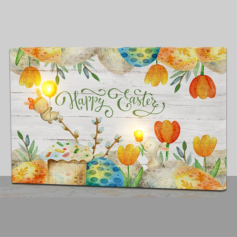 Canvas Paintings Wall Art Landscape Paintings Modern Spring Easter Picture for Kids Home Living Room Decor