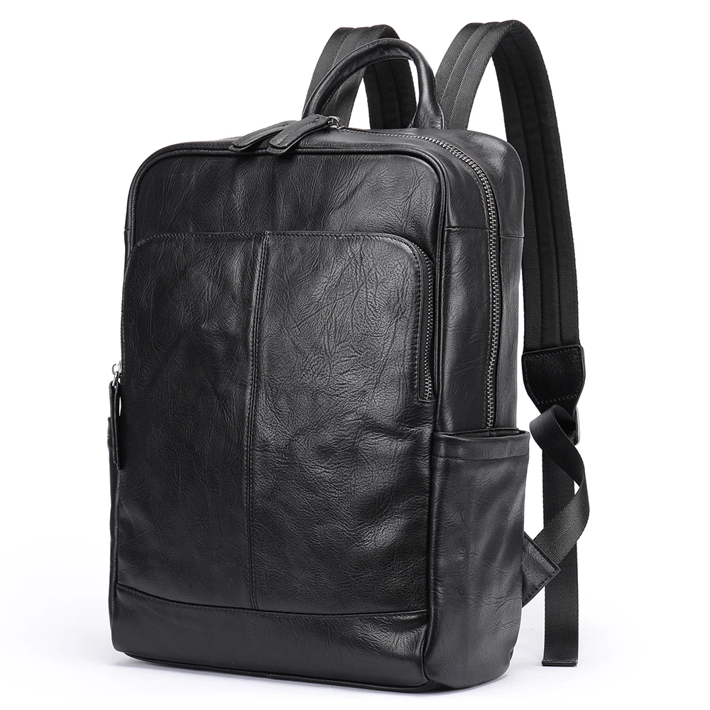 High Quality Male Fashion Large Capacity Travel Laptop Backpacks Genuine Leather Backpack For Men