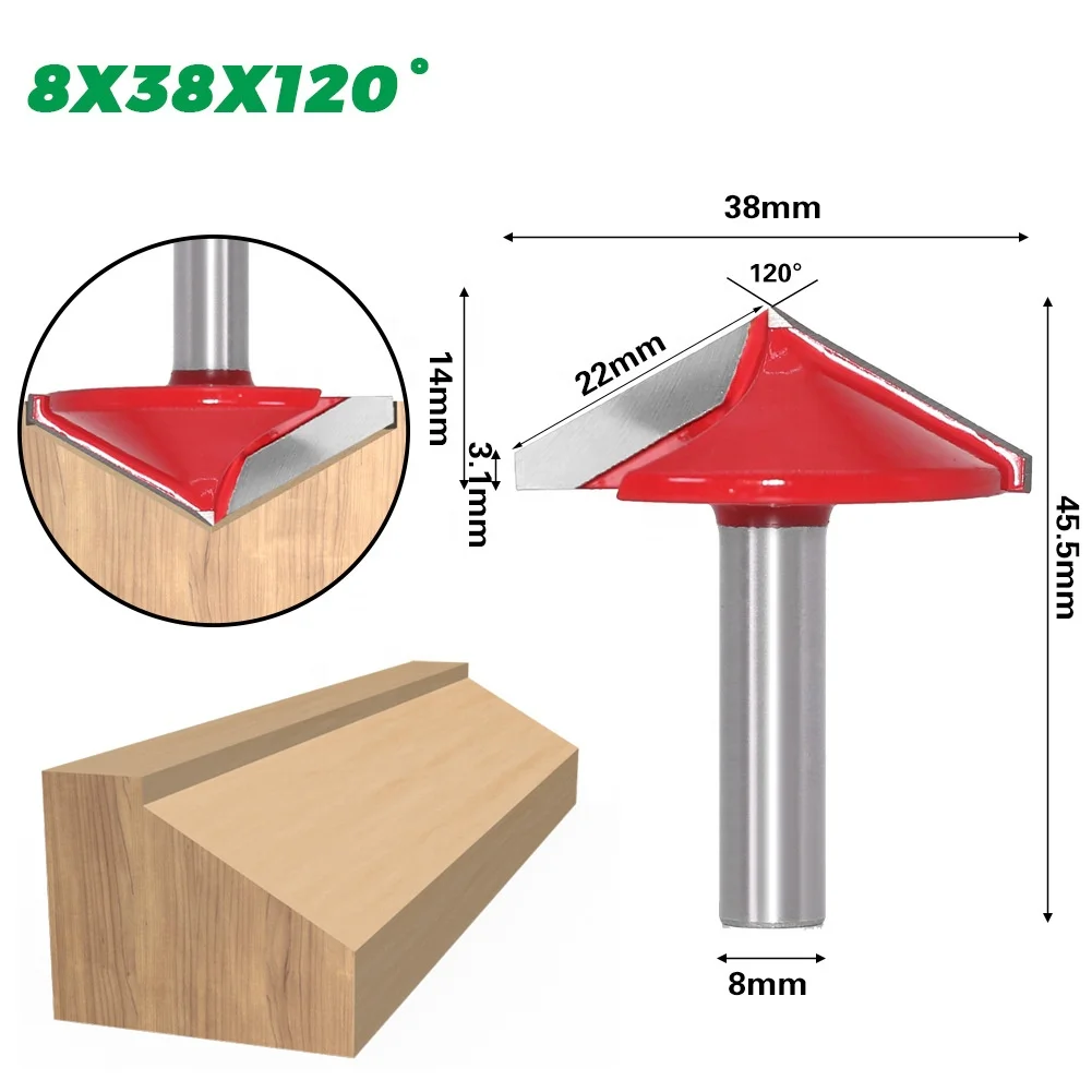 Hot sale 8mm handle 60 90 120 150 degrees Woodworking router bits  V-shaped for wood trimmer engraving tools