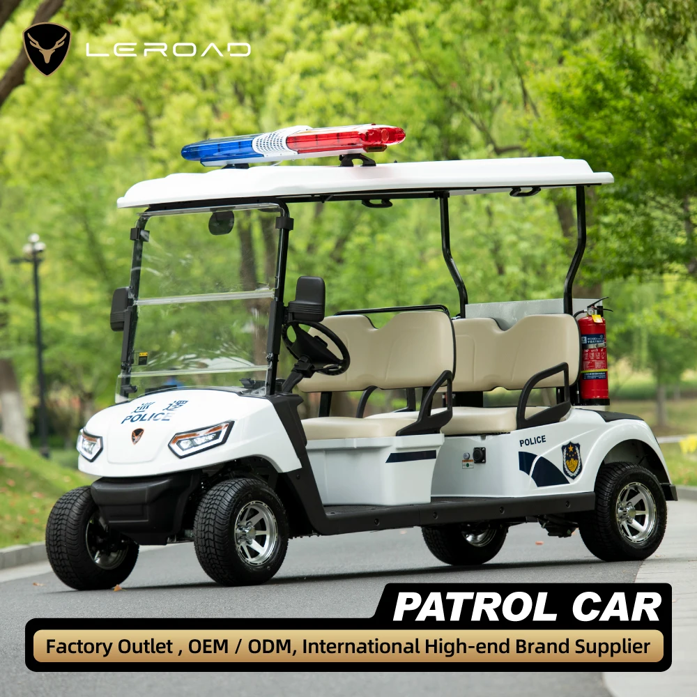 Patrol Car Cruiser Leroad Shuttle 4 Prowl Car van box hotel car 4 seats warning light Electric lithium battery utility