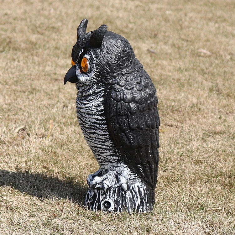 Large plastic Bird Pigeon Crow Control Scarer Rotating Head Owl Decoy