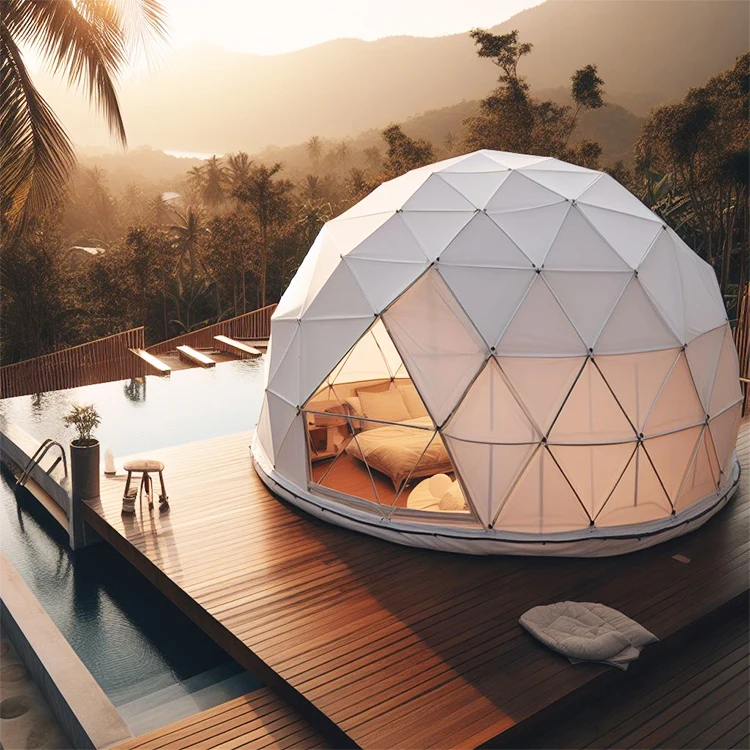Luxury Prefab Pvc Transparent Geodesic Dome Hotel Glamping Tent House Desert Round Dome Tents