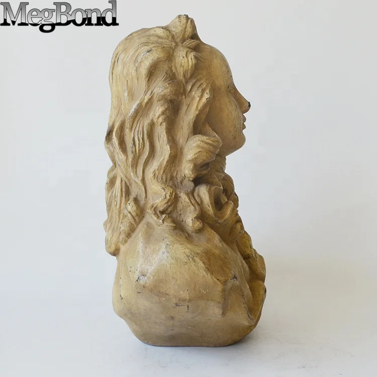 Old Look Fiberglass  resin statues,  famous European style bust for table decor